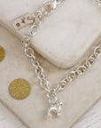 French Bulldog Silver Dog Charm Bracelet