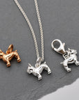 French Bulldog Silver Dog Charm