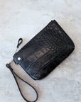 POUCH Wallet with Wrist Strap - Black Alligator