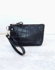 POUCH Wallet with Wrist Strap - Black Alligator