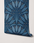 Frond Art Deco Wallpaper in Rich Jewel Tones