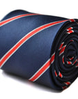navy and red club stripe tie