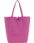 Fuchsia Pebbled Leather Tote Shopper - Brix + Bailey