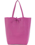 Fuchsia Pebbled Leather Tote Shopper - Brix + Bailey