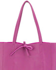 Fuchsia Pebbled Leather Tote Shopper - Brix + Bailey