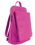 Versatile Fuchsia Leather Backpack – Stylish & Organized by Sostter at brixbailey.com