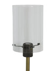 Fulham wall lamp, elegant cylindrical glass shade, antiqued bronze wall fitting, luxury clear and bronze lighting, stylish home decor by Ella James at brixbailey.com