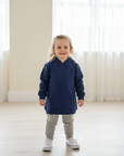 Stylish Kid Cotton Hoodie Dark Blue