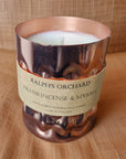 Luxury frankincense and myrrh scented candle, hand-poured in England, warm amber and woody notes, cruelty-free eco-friendly by Ralph's Orchard at brixbailey.com