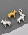 German Shepherd Silver Dog Charm