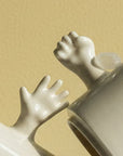Gesture Ceramic Cups– Handmade Porcelain Coffee Cup (Rock-Paper- Scissors set)