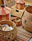 Luxury woven grass storage basket, stylish puppy or kitten design, premium rattan toy or laundry organizer by Ella James at brixbailey.com