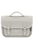 Leather Midi Satchel - Ghost Grey