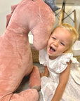 Giant Velvet Wingless Pegasus Toy in Dusty Pink