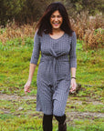 Gina Geo Breastfeeding Dress Blue