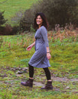 Gina Geo Breastfeeding Dress Blue