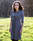 Gina Geo Breastfeeding Dress Blue