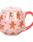 Pink Gingerbread Man Sock and Mug Set