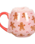 Pink Gingerbread Man Sock and Mug Set