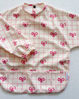 Long Sleeved Baby Bib - Pink Bow