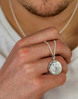 Americas Map Globe Personalised St Christopher - Silver Chain