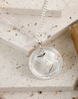 Americas Map Globe Personalised St Christopher - Silver Chain
