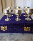Repurposed Silver Goblet Candle Set