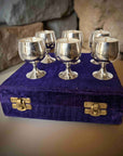 Repurposed Silver Goblet Candle Set