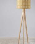 Gold Drum Lampshade, White Geometric Retro Design Shade for Table, Floor or Ceiling Pendant Light