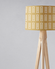 Gold Drum Lampshade, White Geometric Retro Design Shade for Table, Floor or Ceiling Pendant Light
