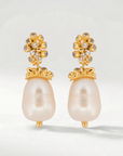 Gold Baroque Pearl Earrings - Lyra