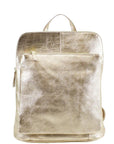 Gold Metallic Leather Backpack – Versatile & Sophisticated by Sostter at brixbailey.com