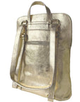 Gold Metallic Leather Backpack – Versatile & Sophisticated by Sostter at brixbailey.com