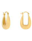 Gold Drop Saddle Hoop Earrings