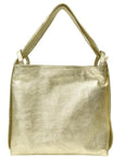 Gold Metallic Leather Tote Backpack – Versatile & Elegant by Sostter at brixbailey.com