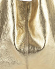 Gold Metallic Leather Hobo Shoulder Bag - Brix + Bailey