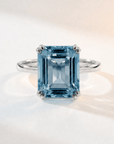Gold or Silver Ocean Blue Topaz Ring - Bali