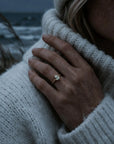 Gold or Silver Pear Amethyst Ring- Zinnia