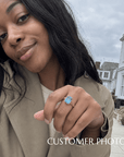 Gold or Silver Sky Blue Topaz Ring - Aurelia