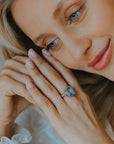 Gold or Silver Sky Blue Topaz Ring - Aurelia