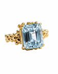 Gold or Silver Sky Blue Topaz Ring - Aurelia