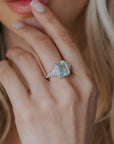 Gold or Silver Statement Green Quartz Ring - Giselle