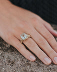Gold or Silver Statement Green Quartz Ring - Giselle