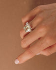Gold or Silver Statement Green Quartz Ring - Giselle