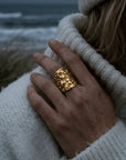 Gold or Silver Statement Saddle Ring - Hemera