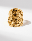 Gold or Silver Statement Saddle Ring - Hemera