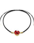 Poppy Round Black Woven Bracelet - Gold plated Silver
