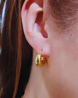 Gold Small Sculpted Hoop Earrings