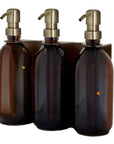 Gold Triple Wall Mounted Soap Dispenser-2