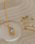 Gold Vermeil Green Quartz Necklace - Alba
